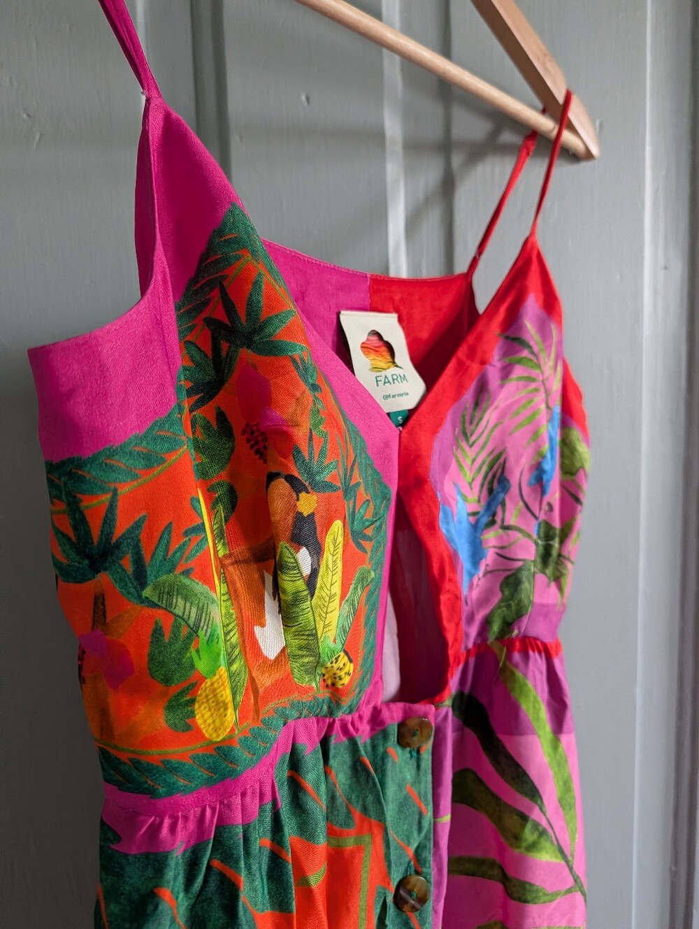 Farm Rio Double Scarves Dress - S Small - Picture 5 of 9